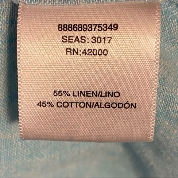 Basic Editions Sleeveless Linen Blend Blouse Womens Size Large Button Down - Picture 6 of 7